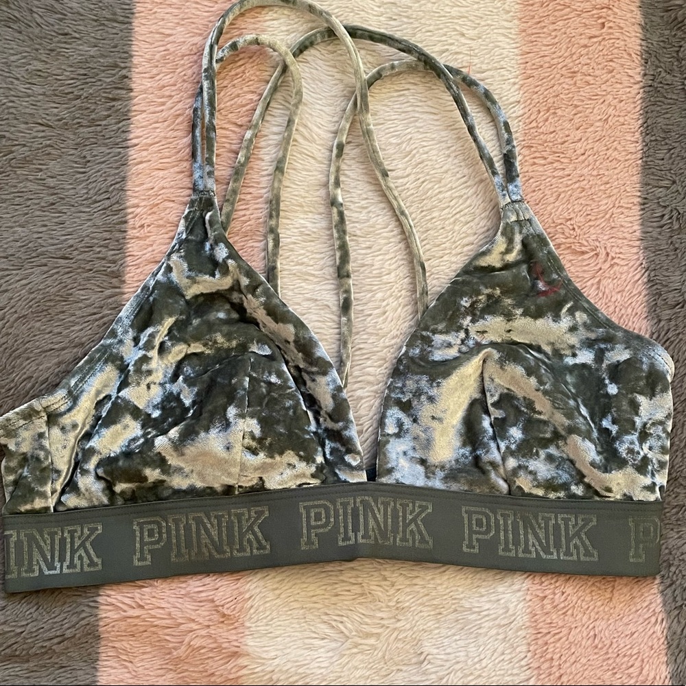 COPY - PINK Velvet Bralette with No Padding